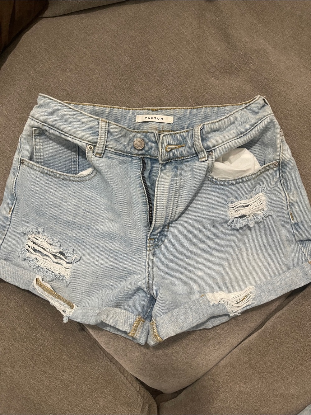 PacSun Light Wash Distressed Denim Shorts